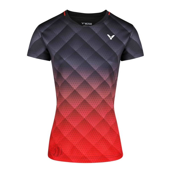 Victor-T-shirt-T-14100-Black/Red-Lady-1 Victor-T-shirt-T-14100-Black/Red-Lady-1